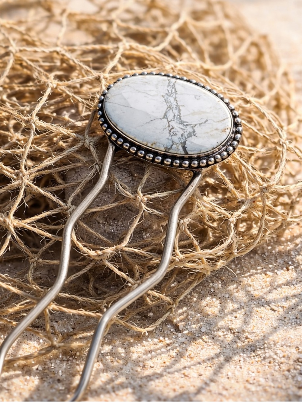 NEW! Howlite Hair Fork - Picture 5 of 10